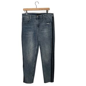Kendall + Kylie The Icon Jeans Size 31 Side Velvet Stripe Raw Hem